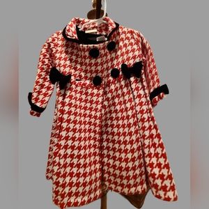 2 piece toddler girls size 2T holiday dress with overcoat